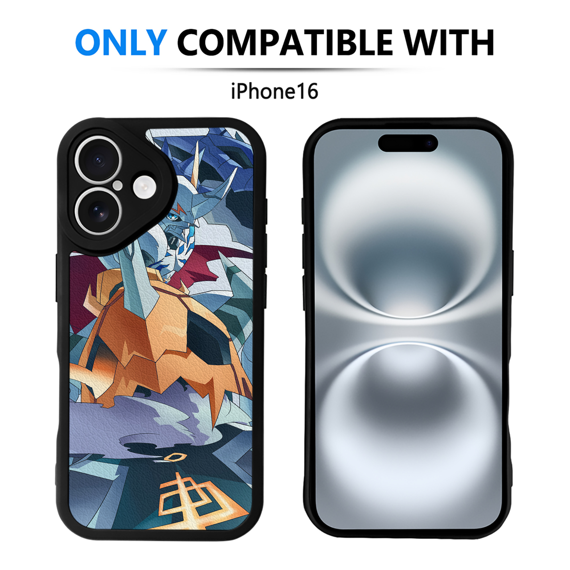 （画像用） Digimon デジタルモンスター/デジモン 【iPhone 16シリーズ対応】シリコンスマホケース（レザー調） 材質：シリコン